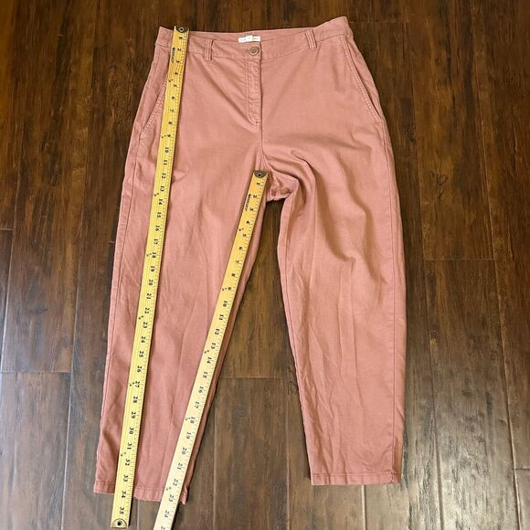 EILEEN FISHER Cotton Hemp Stretch Straight Pants Chino Washed Red - Picture 11 of 12